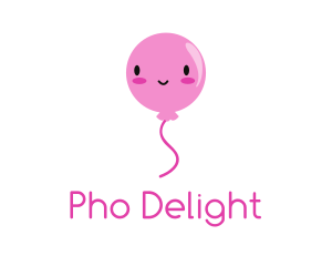 Pink Kawaii Balloon logo design