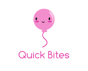 Pink Kawaii Balloon logo design