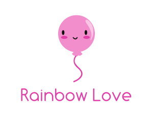 Pink Kawaii Balloon logo design