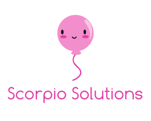 Pink Kawaii Balloon logo design