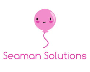 Pink Kawaii Balloon logo design