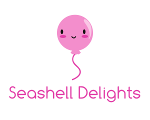 Pink Kawaii Balloon logo design