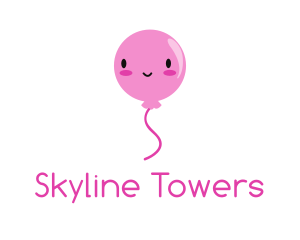 Pink Kawaii Balloon logo design