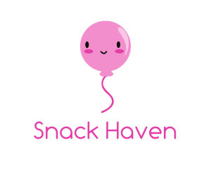 Pink Kawaii Balloon logo design