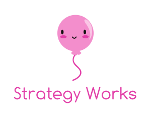 Pink Kawaii Balloon logo design