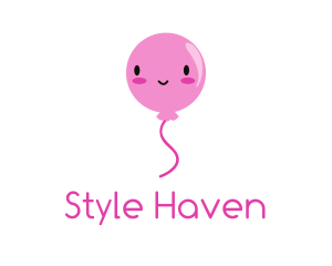 Pink Kawaii Balloon logo design