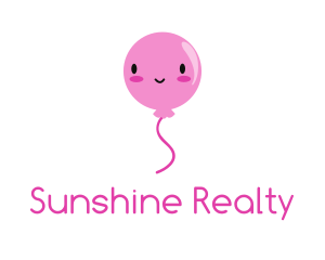 Pink Kawaii Balloon logo design