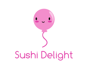 Pink Kawaii Balloon logo design