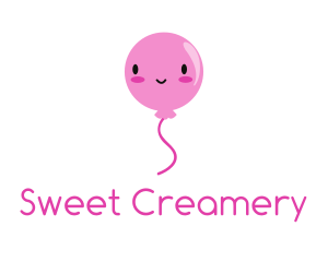 Pink Kawaii Balloon logo design