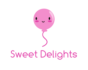 Pink Kawaii Balloon logo design