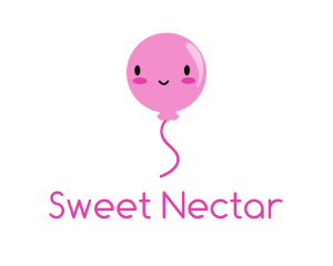 Pink Kawaii Balloon logo design