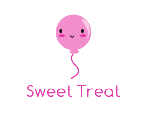 Pink Kawaii Balloon logo design