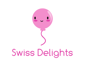 Pink Kawaii Balloon logo design