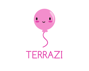 Pink Kawaii Balloon logo design