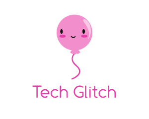 Pink Kawaii Balloon logo design