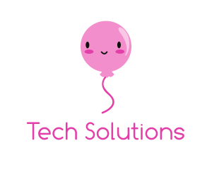 Celebration - Pink Kawaii Balloon logo design