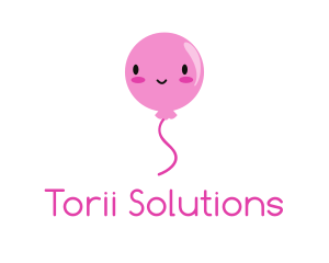 Pink Kawaii Balloon logo design