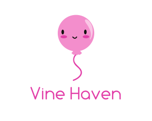 Pink Kawaii Balloon logo design