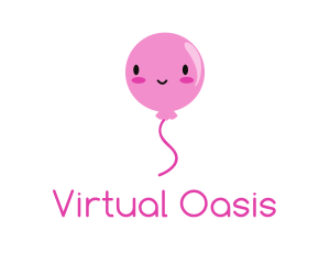 Pink Kawaii Balloon logo design