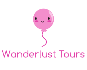 Pink Kawaii Balloon logo design