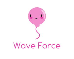 Pink Kawaii Balloon logo design