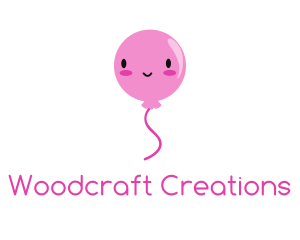 Pink Kawaii Balloon logo design