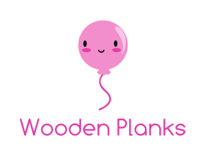 Pink Kawaii Balloon logo design