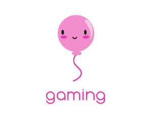 Anniversary - Pink Kawaii Balloon logo design