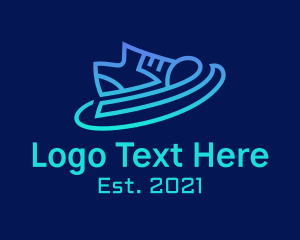 Running Shoes - Futuristic Rubber Shoes logo design