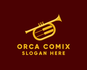 Performer - Trumpet Jazz Music logo design