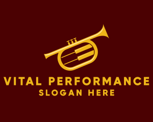 Performance - Trumpet Jazz Music logo design