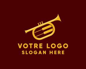 Trumpet Jazz Music logo design