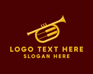 Performance - Trumpet Jazz Music logo design