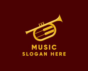 Trumpet Jazz Music logo design