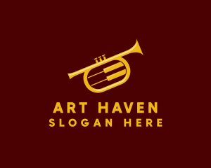 Trumpet Jazz Music logo design