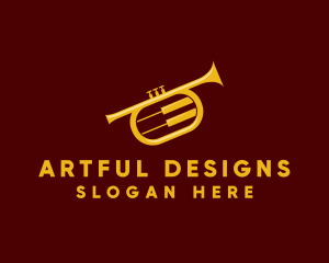 Trumpet Jazz Music logo design