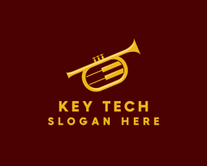 Trumpet Jazz Music logo design