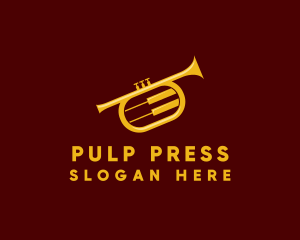 Trumpet Jazz Music logo design