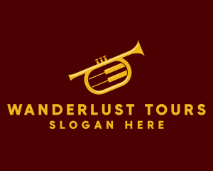 Trumpet Jazz Music logo design