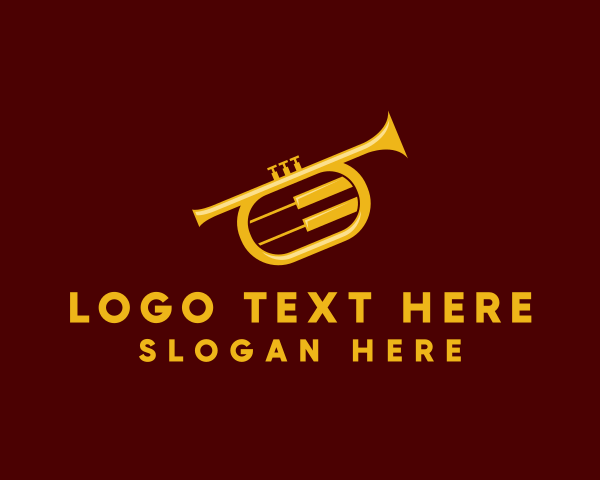 Jazz Club - Trumpet Jazz Music logo design