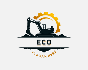 Quarry - Construction Cogwheel  Excavator logo design