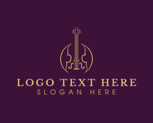 String - Violin Music Instrument logo design