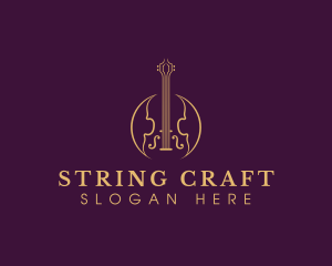 Violin Music Instrument logo design