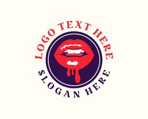 Seductive - Kissable Lips Drip logo design