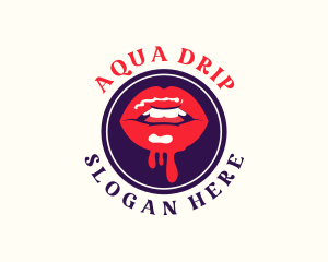 Drip - Kissable Lips Drip logo design