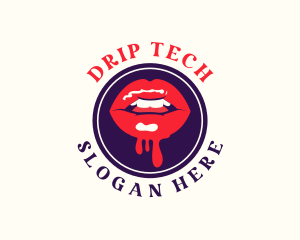 Kissable Lips Drip logo design