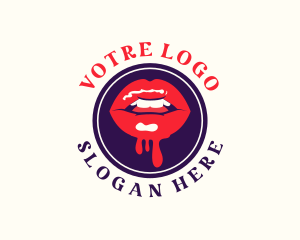 Drip - Kissable Lips Drip logo design