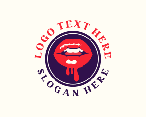 Sexy - Kissable Lips Drip logo design