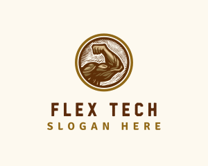 Flex - Muscle Flex Fitness logo design