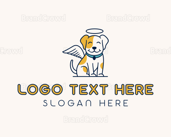 Dog Pet Angel Logo